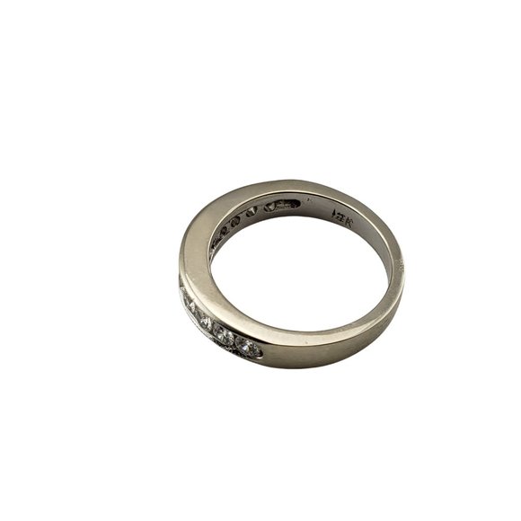 14 Karat White Gold Diamond Wedding Band Ring Size 6 #10076 - Picture 5 of 9